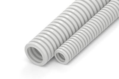 Труба гофрированная ПЛЛ легкая 350 Н безгалогенная (HF) негорючая (НГ) белая с/з D=25 Труба гофрированная